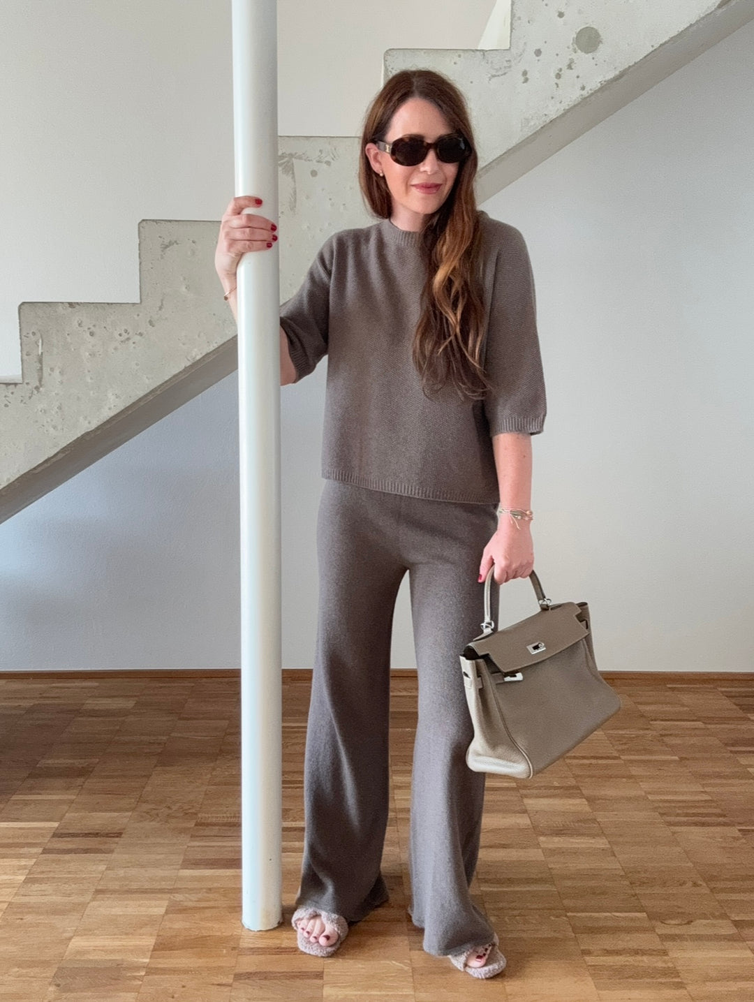 Strickjogger - Taupe