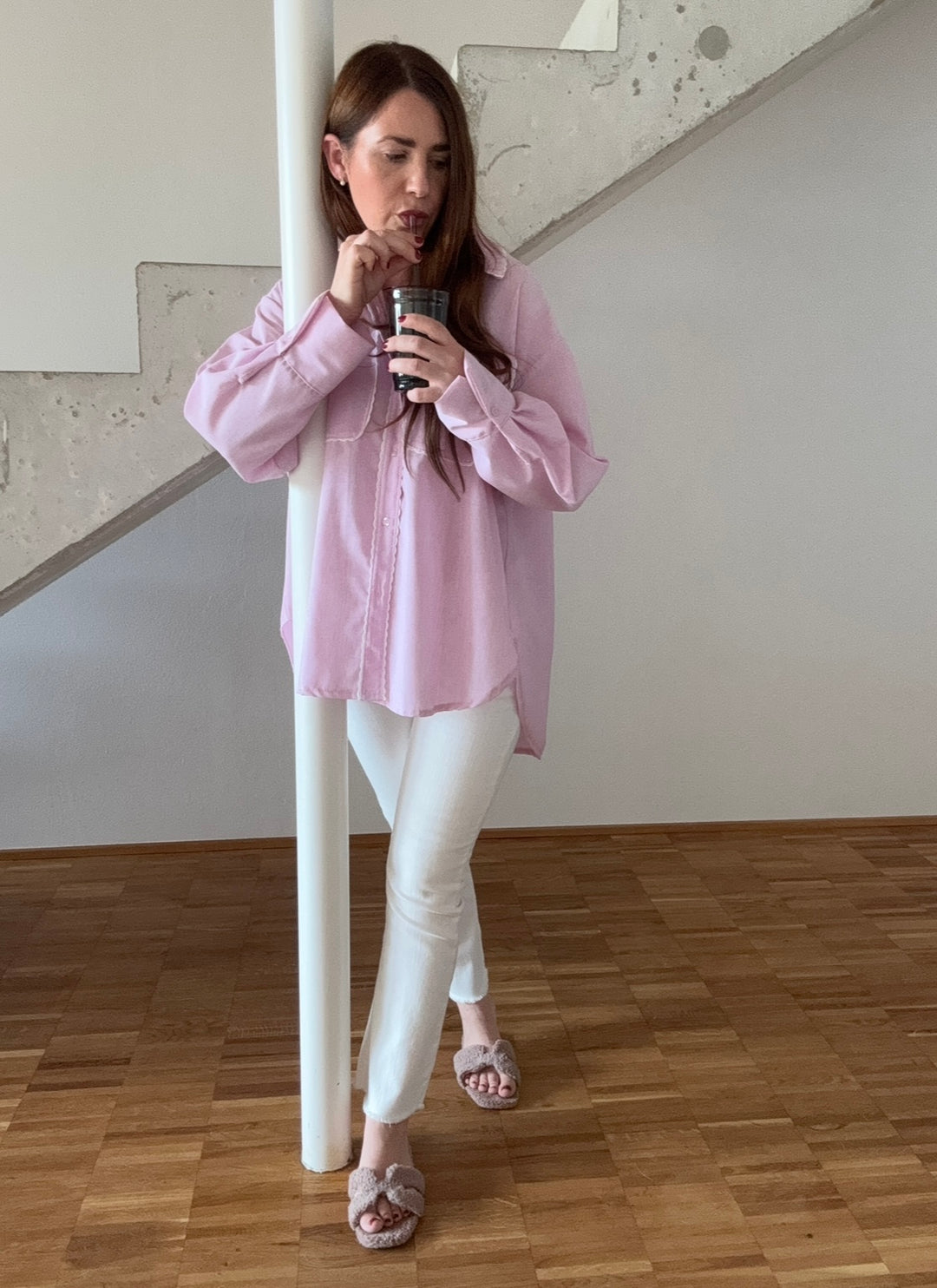 Oversize Bluse - Rosa