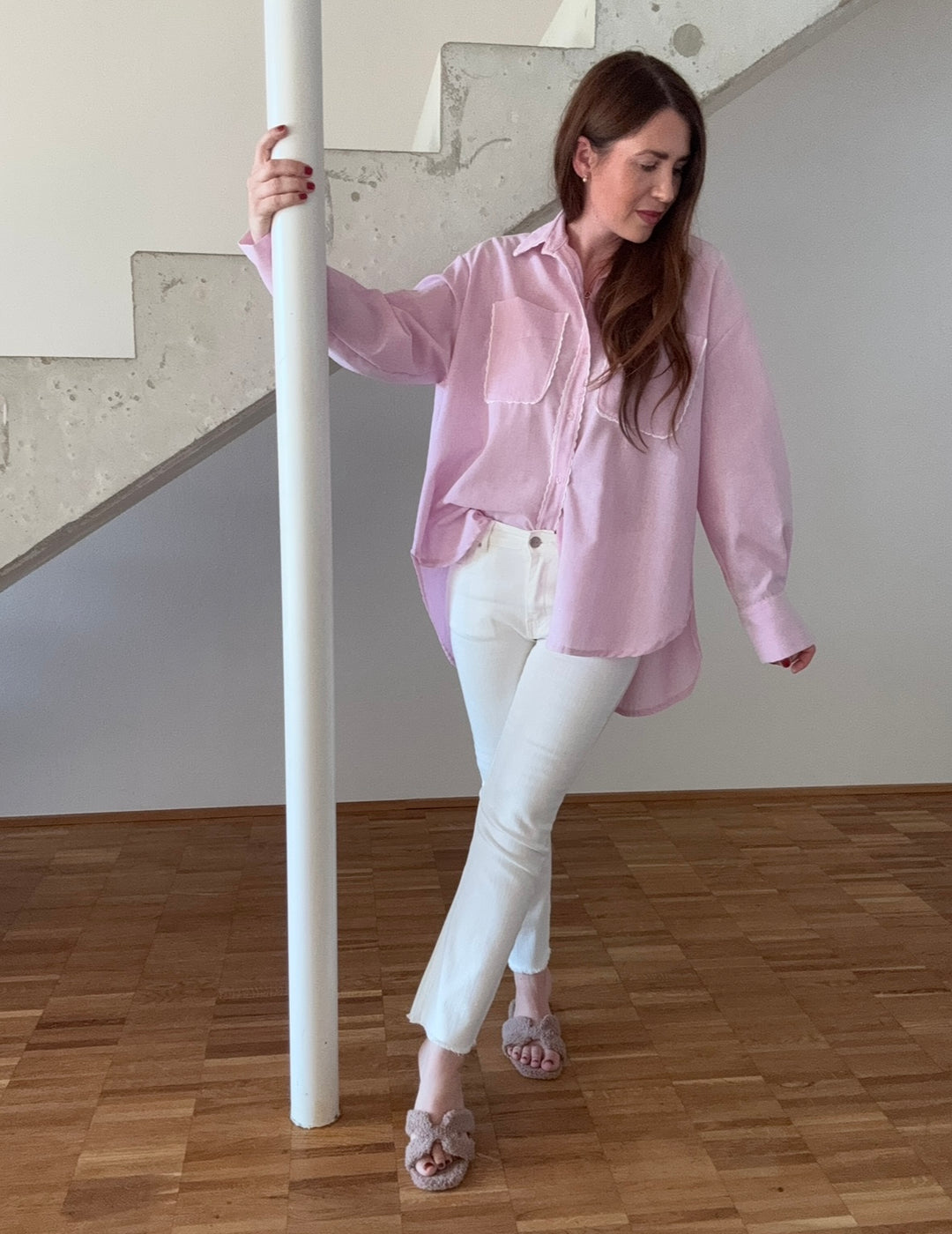Oversize Bluse - Rosa
