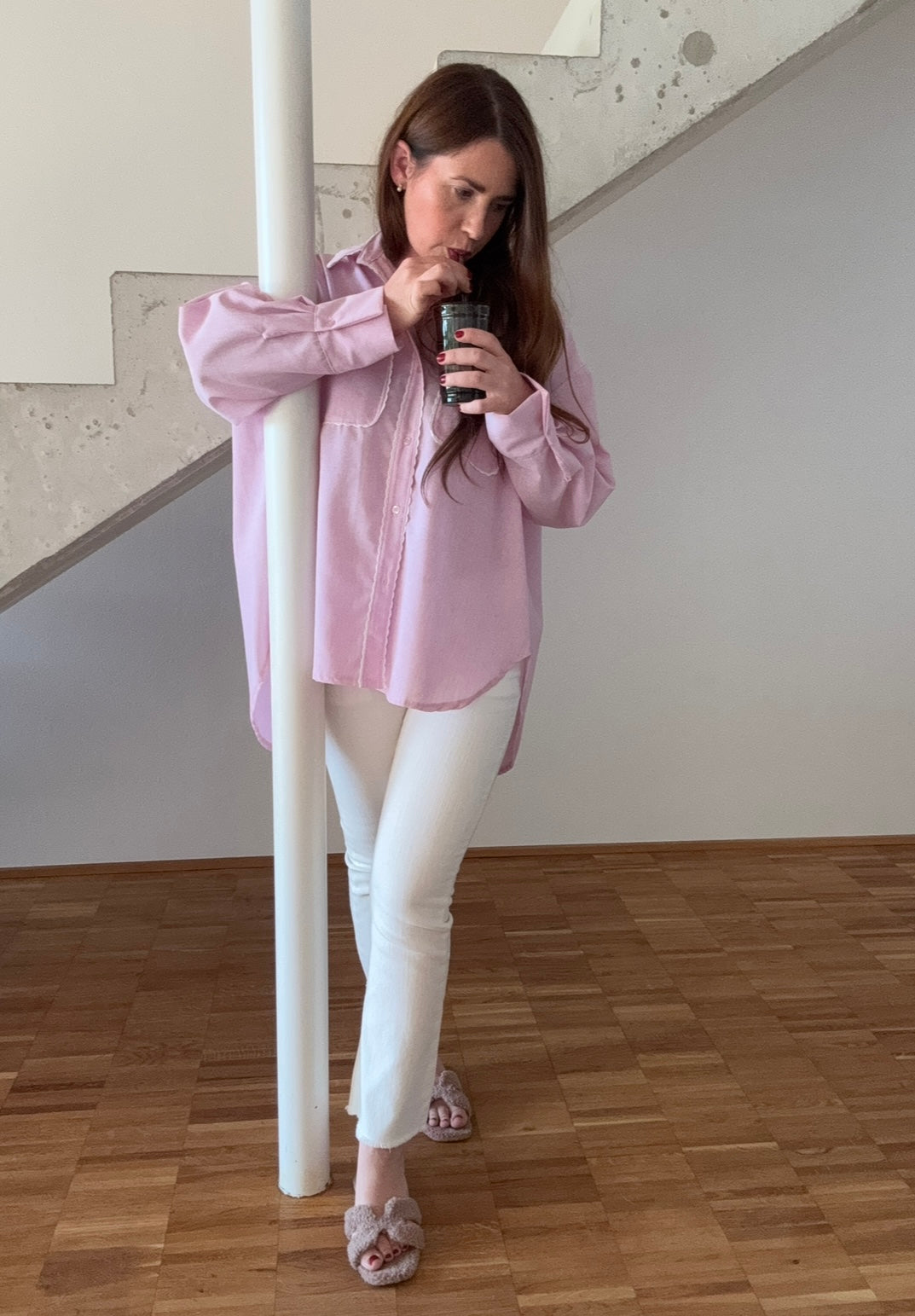Oversize Bluse - Rosa