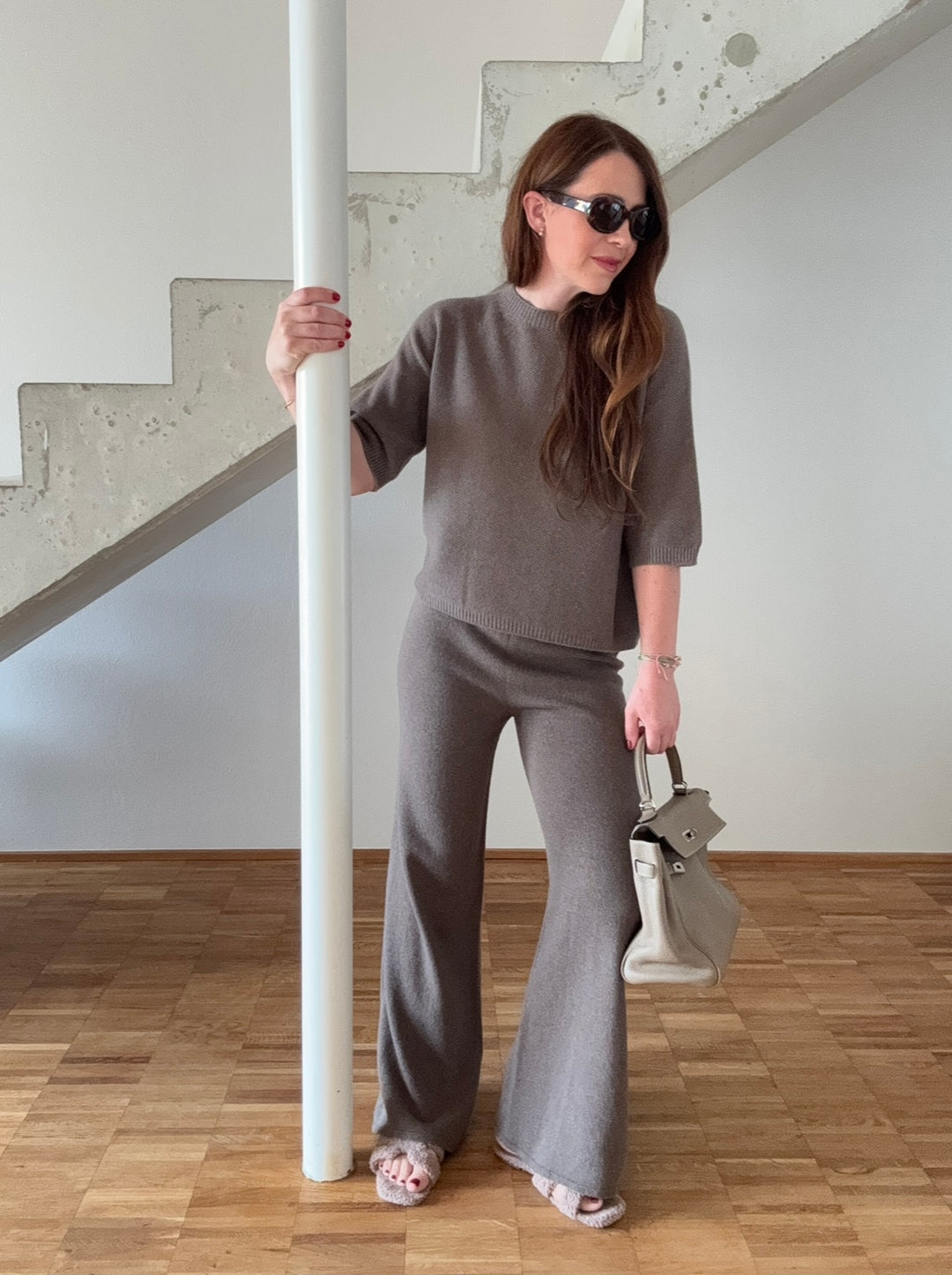 Strickjogger - Taupe