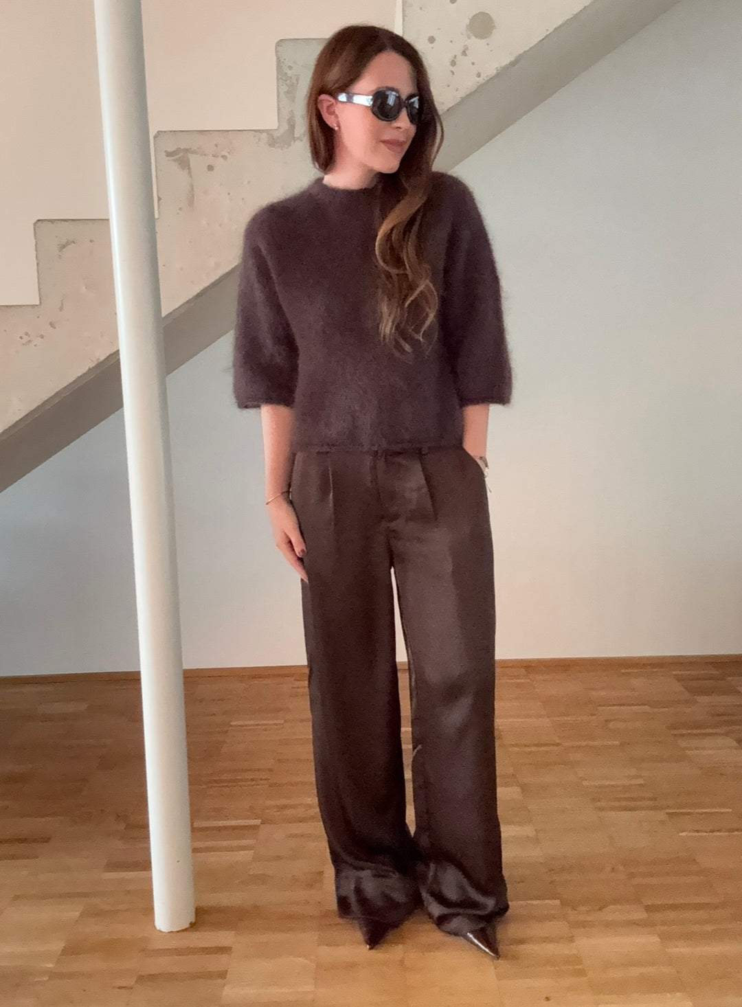 Mohair-shirt - Schoko