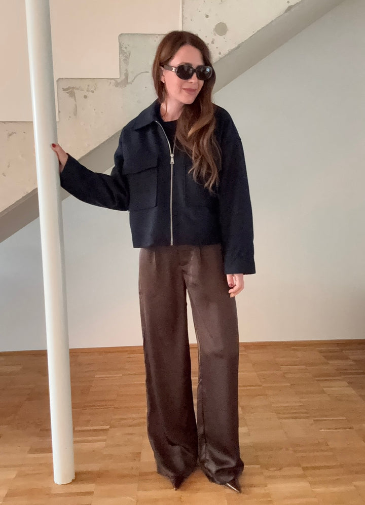 Wollmix-Jacke - Navy