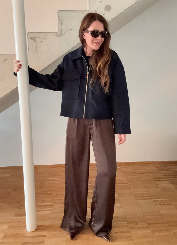 Wollmix-Jacke - Navy
