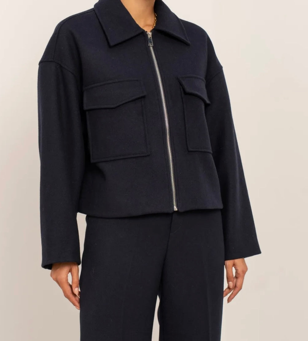 Wollmix-Jacke - Navy