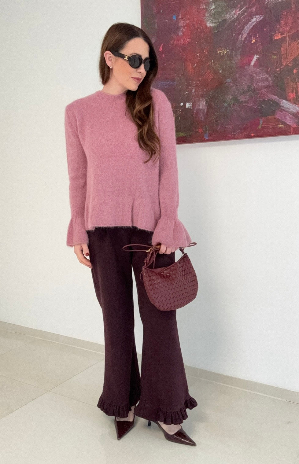 Baby-Alpaka-Pullover - Rose