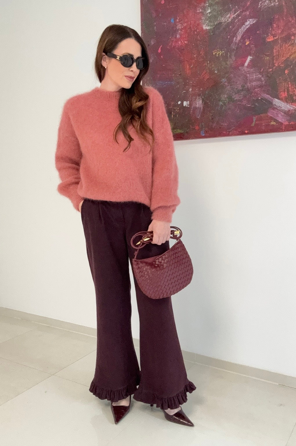 Mohair-Pullover - Rose