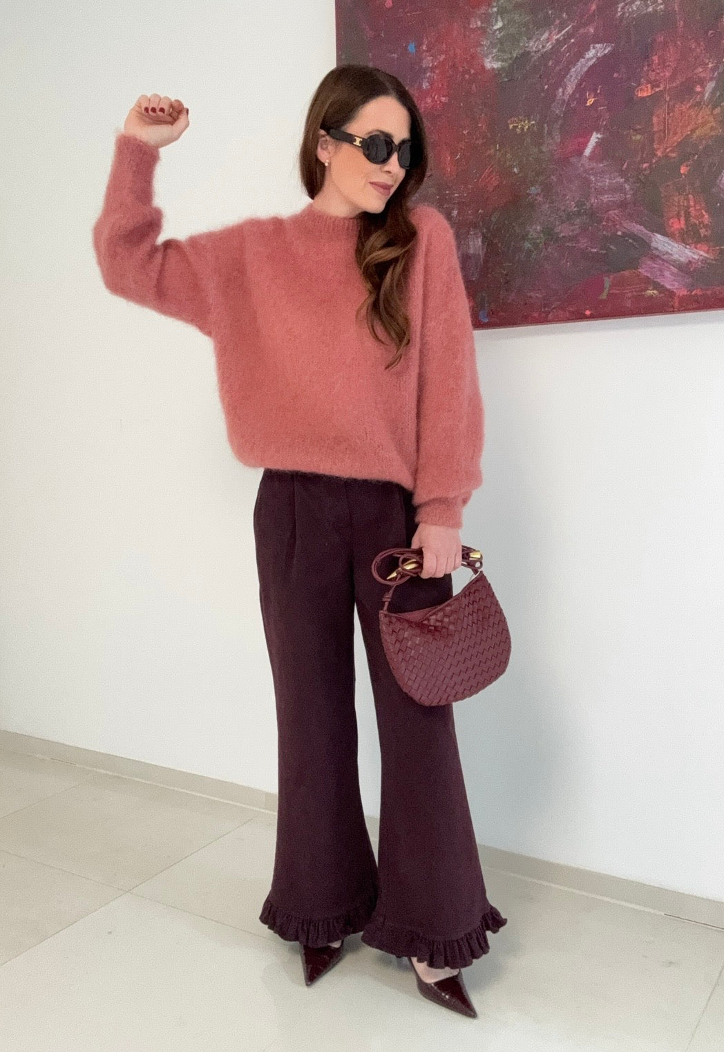 Mohair-Pullover - Rose
