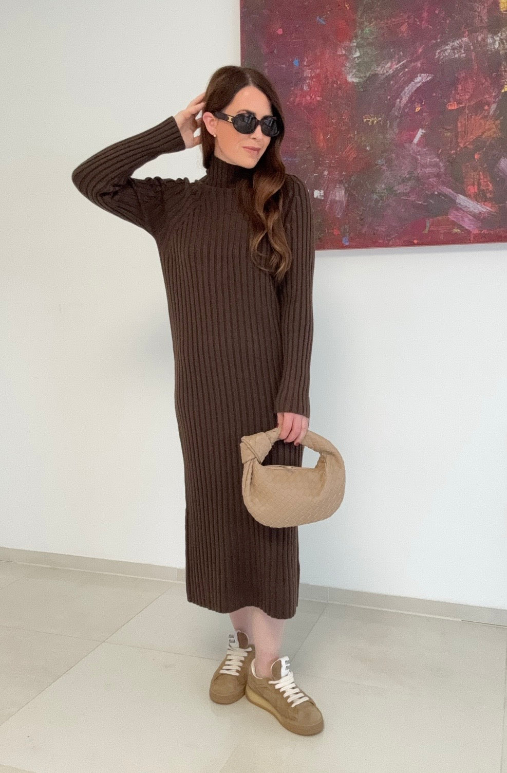 Strickkleid - Braun