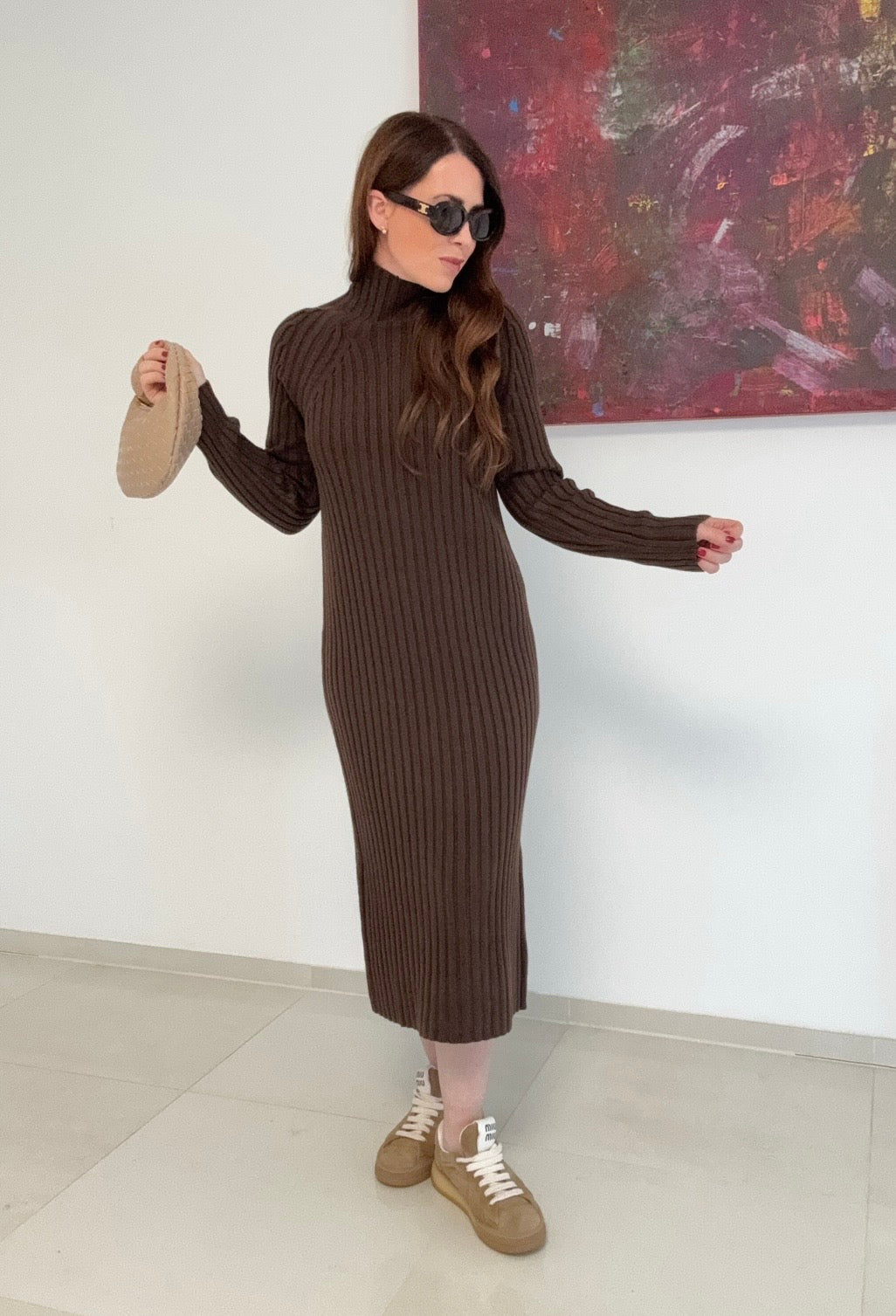Strickkleid - Braun
