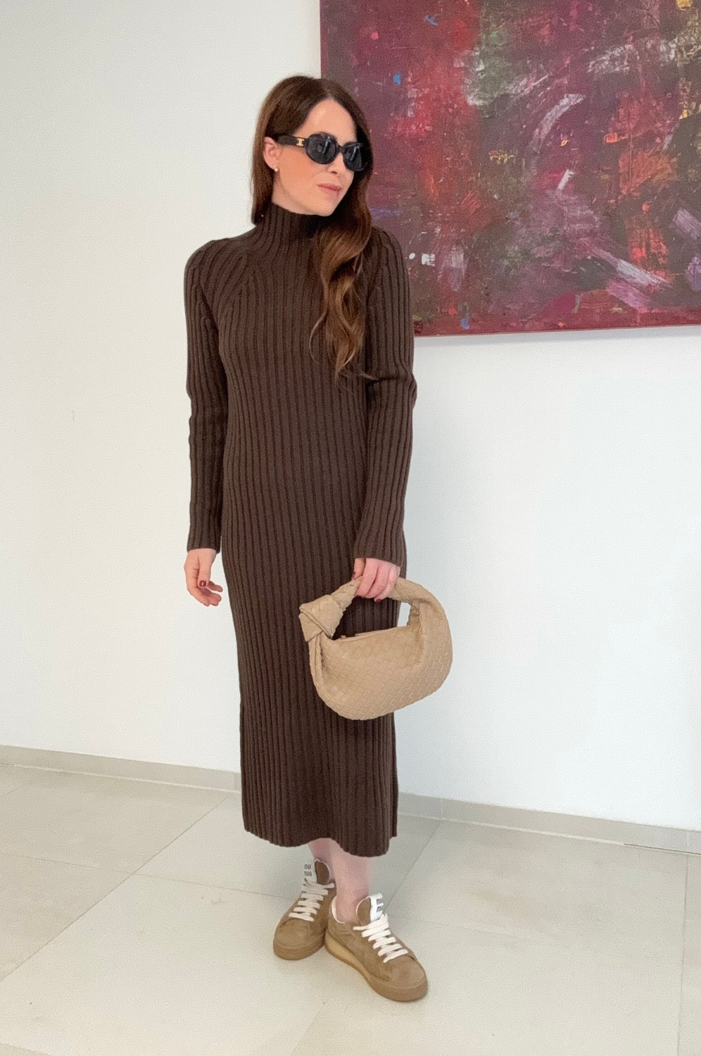 Strickkleid - Braun