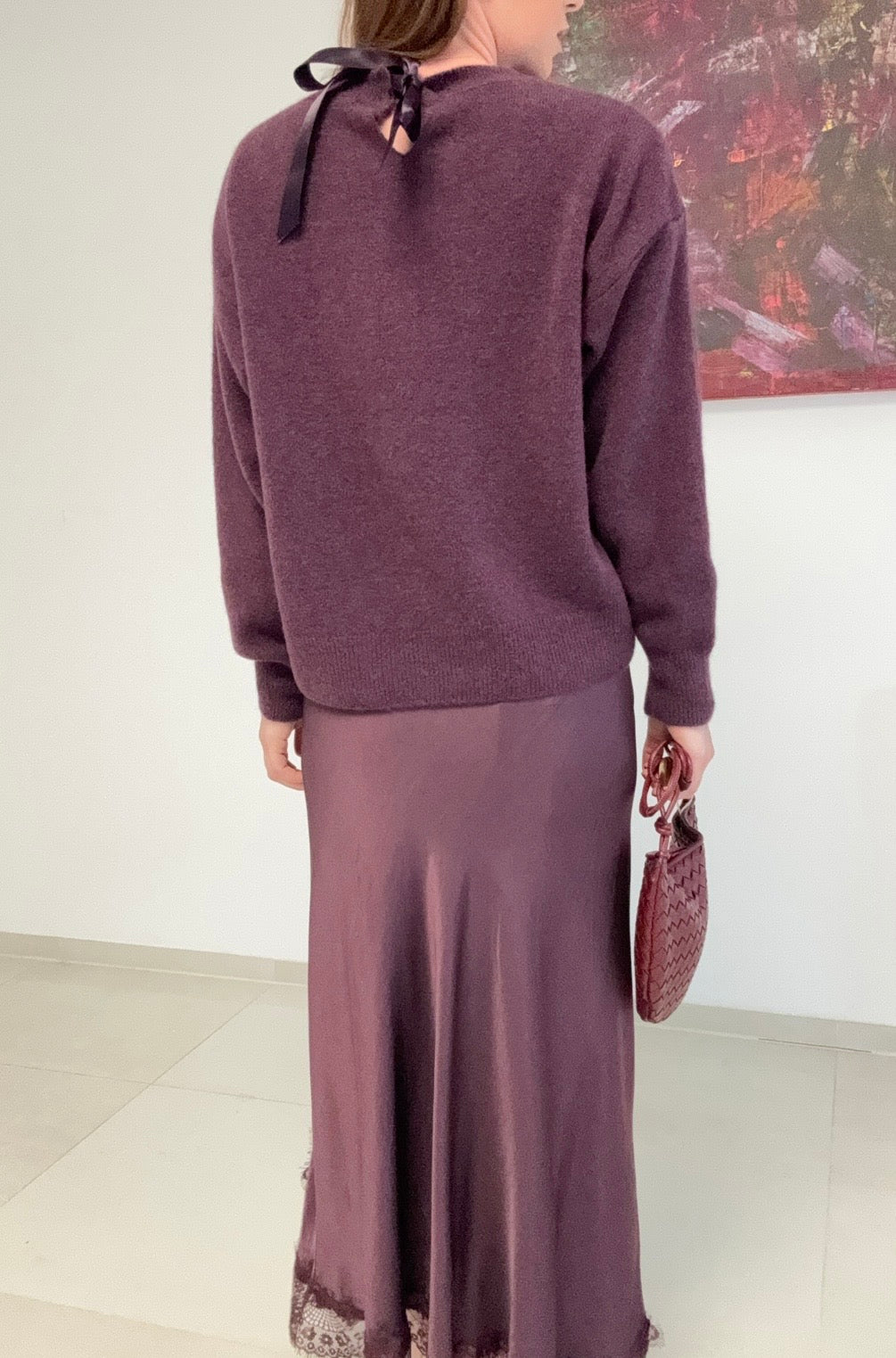 Rock mit Spitze - Aubergine