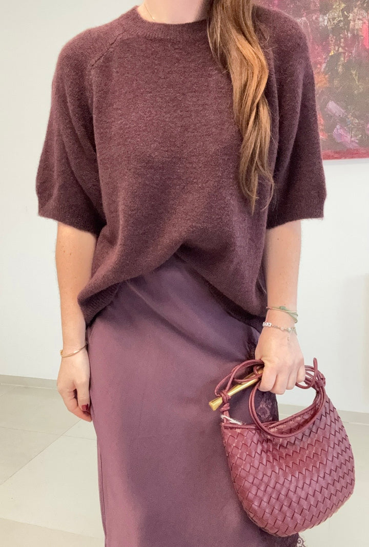 Baby-Alpaka-Shirt - Aubergine