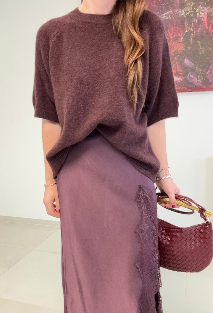 Baby-Alpaka-Shirt - Aubergine