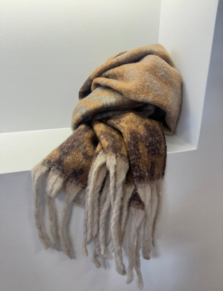 Schal mit Print - Beige