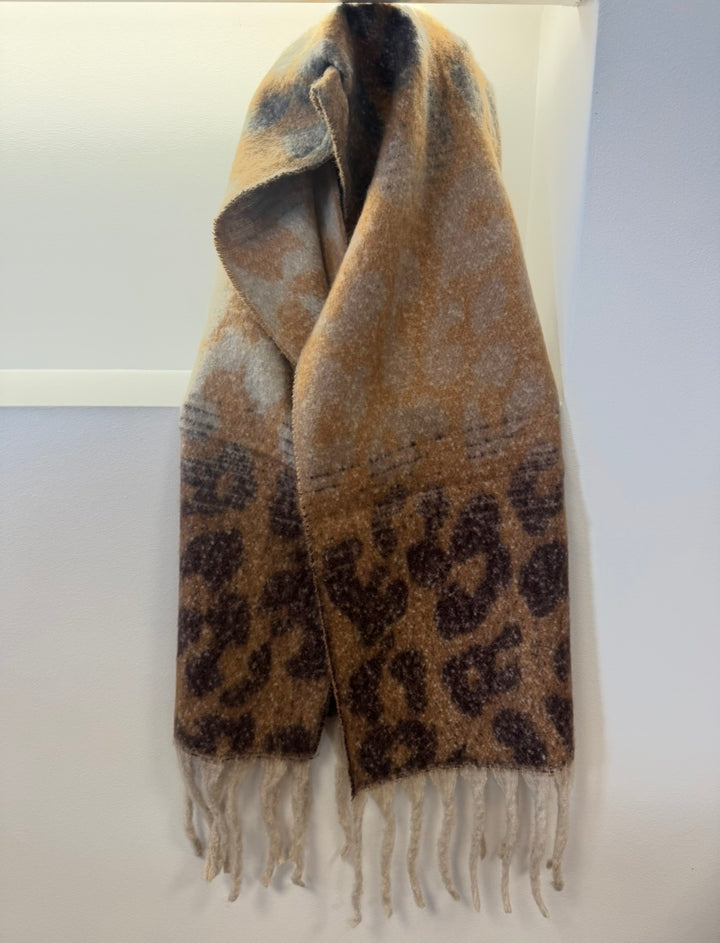 Schal mit Print - Beige