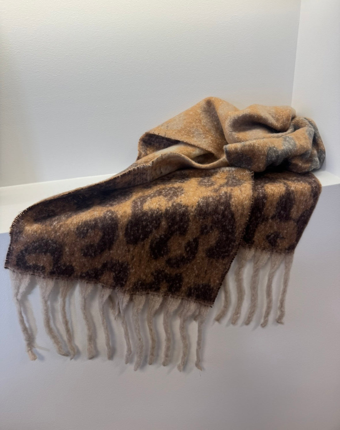 Schal mit Print - Beige