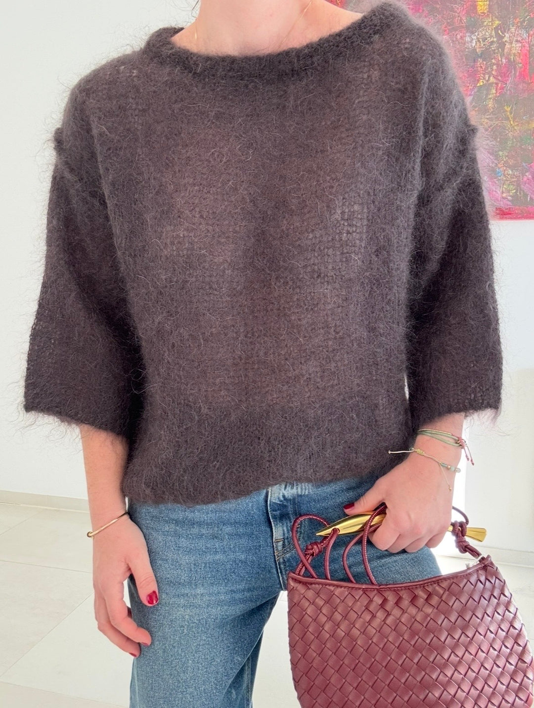 Mohair-Shirt - Braun