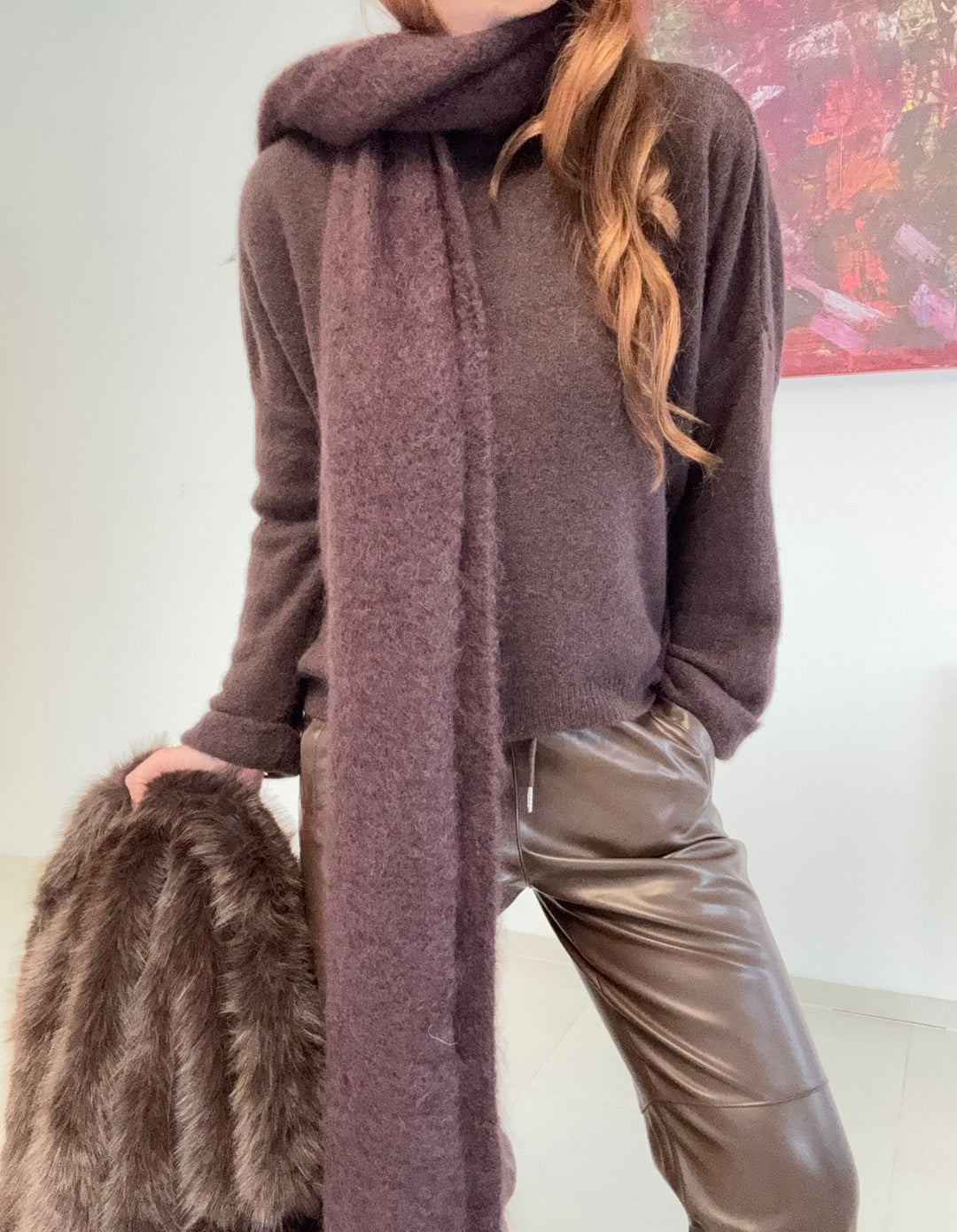 Mohair_schal - Braun