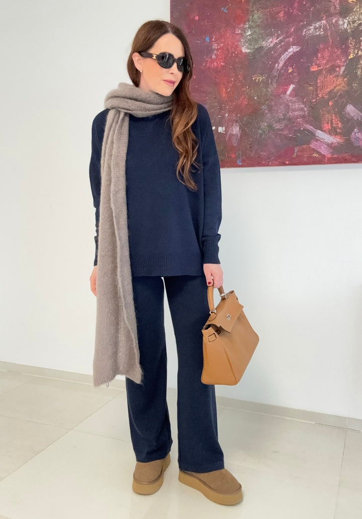 Mohair-Schal - Taupe