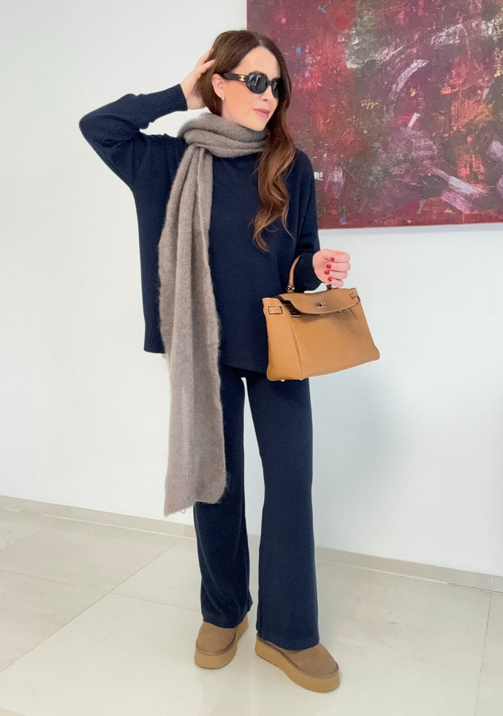 Mohair-Schal - Taupe