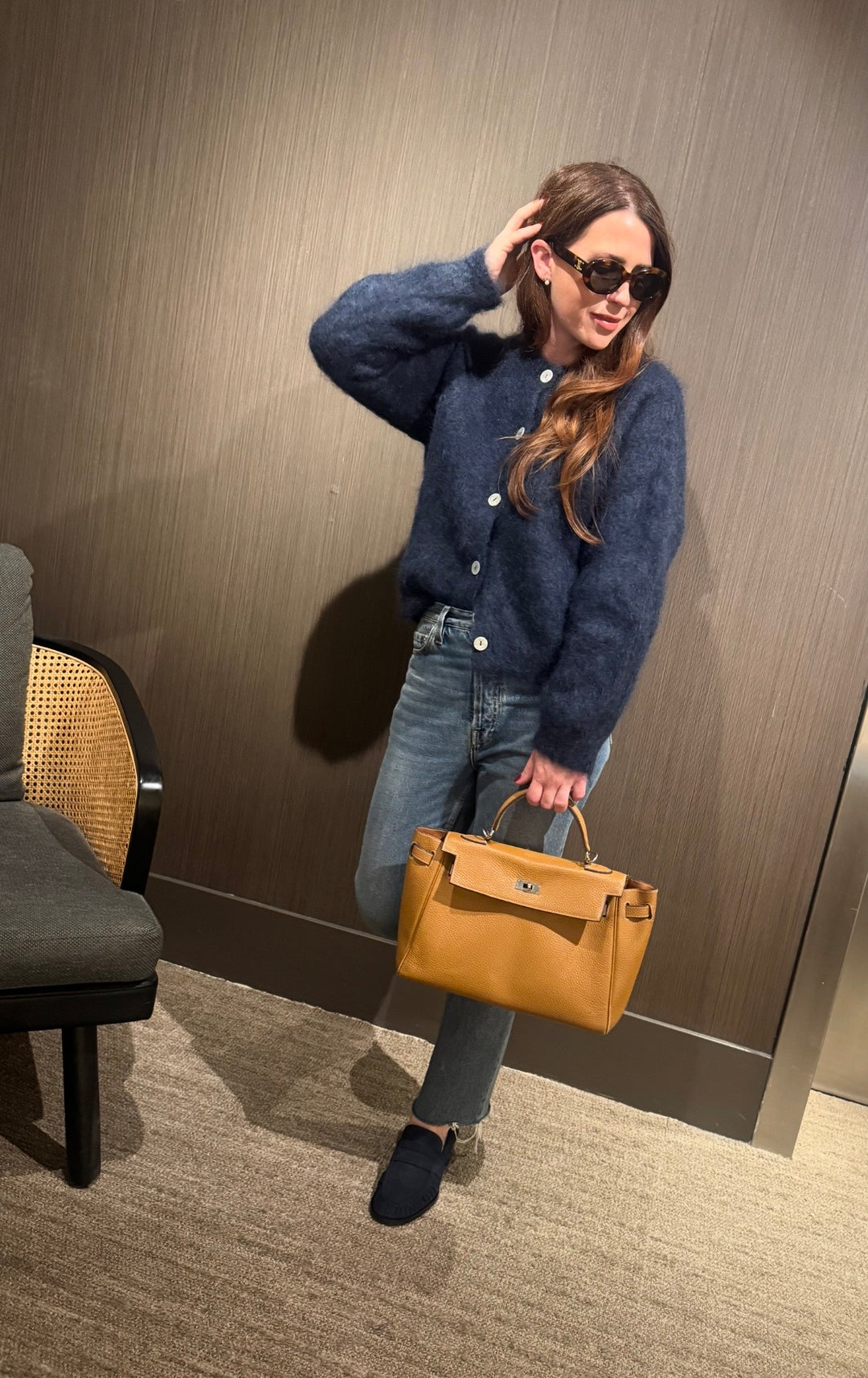 Mohair-Cardigan - Navy