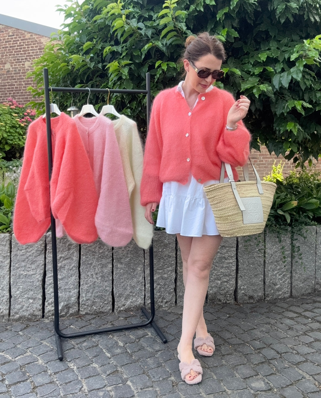 Mohair-Cardigan - Orange