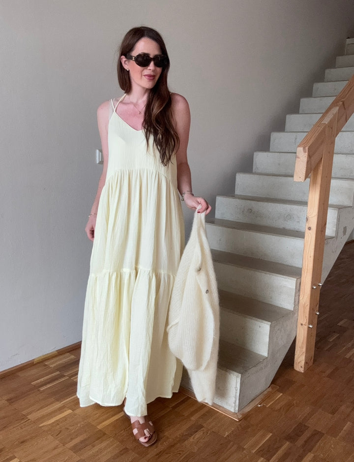 Musselin-Kleid - Gelb