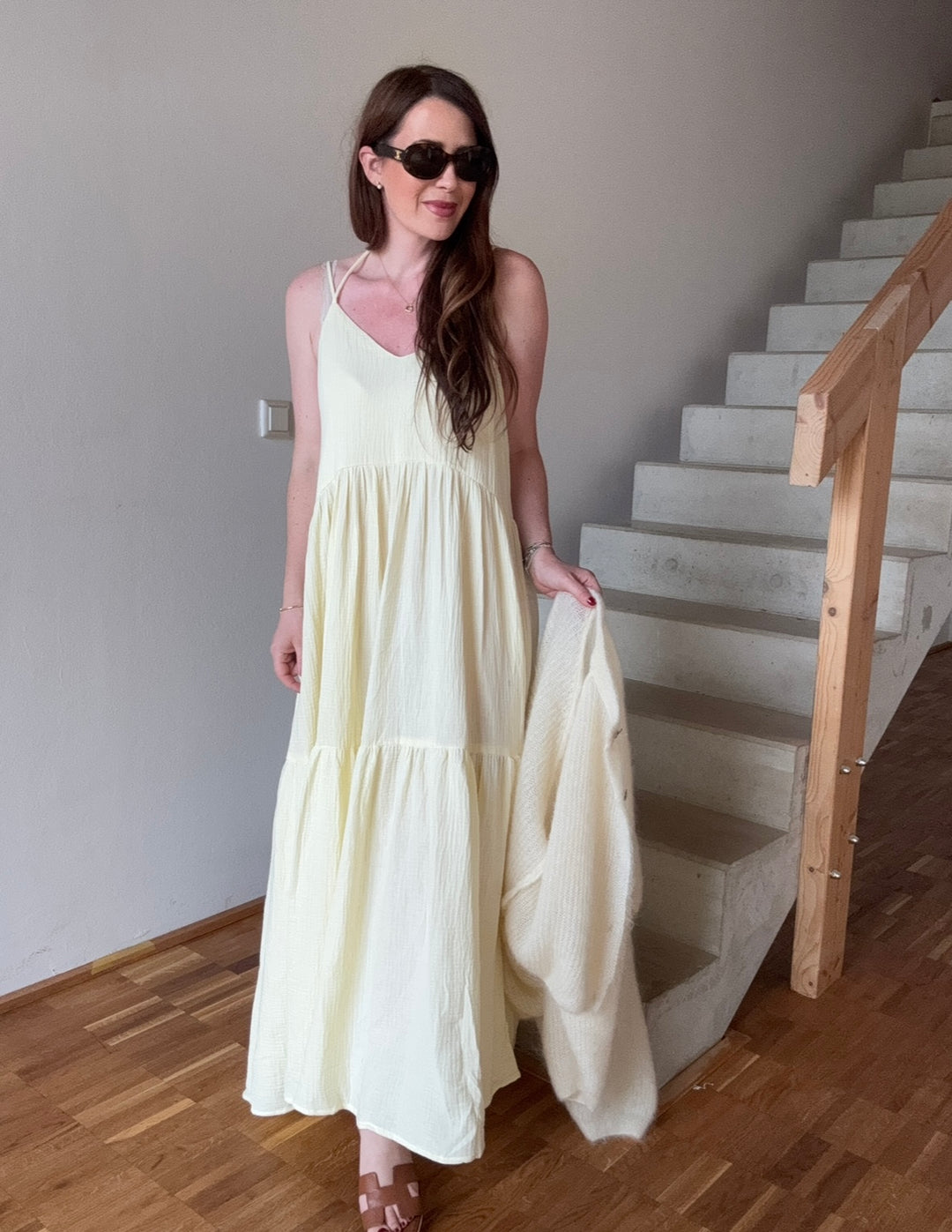 Musselin-Kleid - Gelb