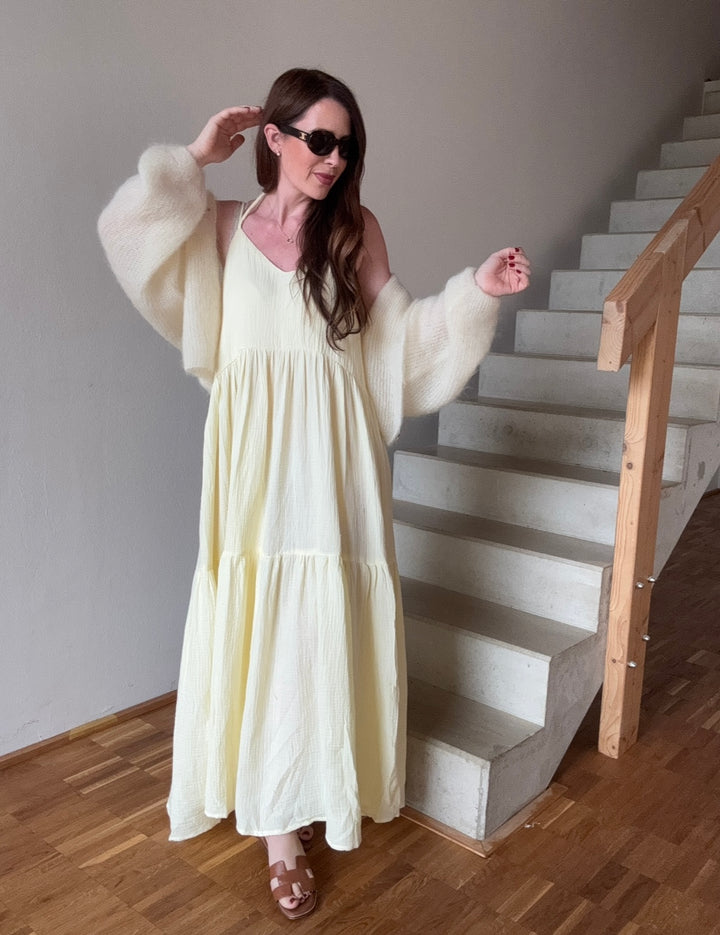 Musselin-Kleid - Gelb