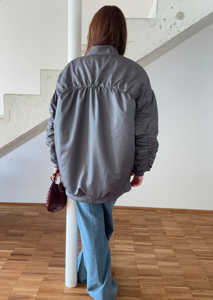 Bomberjacke mit Print - Petrol