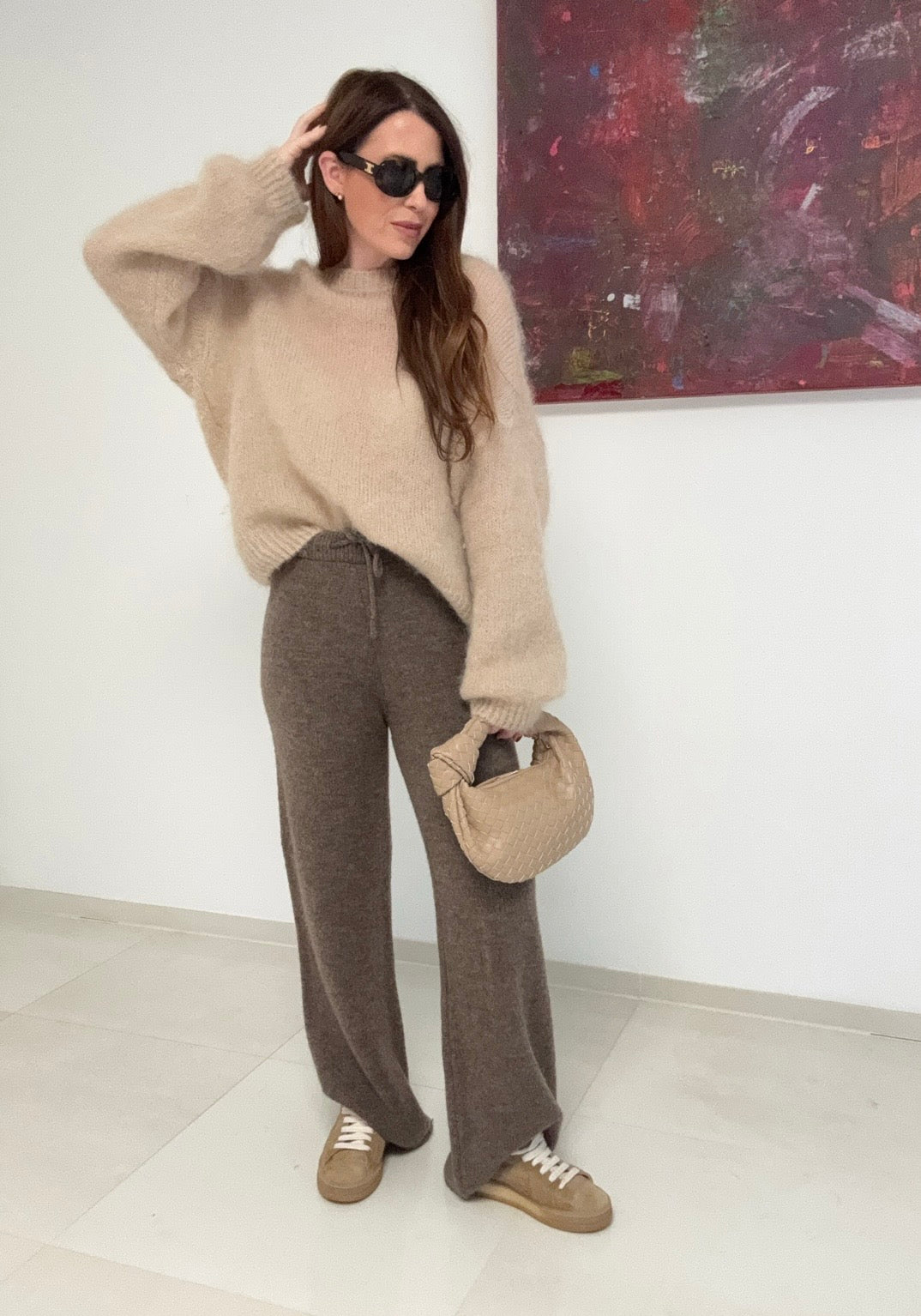 Strickjogger - Taupe