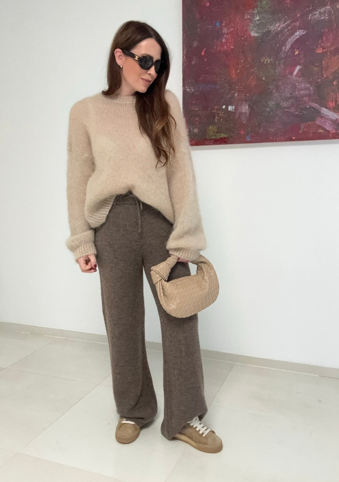 Strickjogger - Taupe