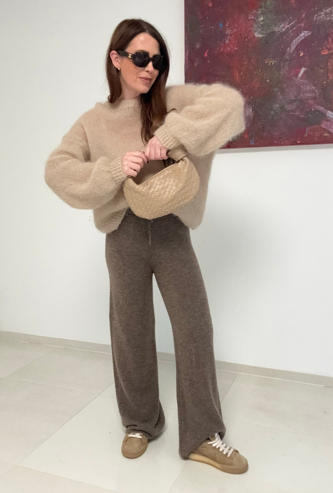 Strickjogger - Taupe