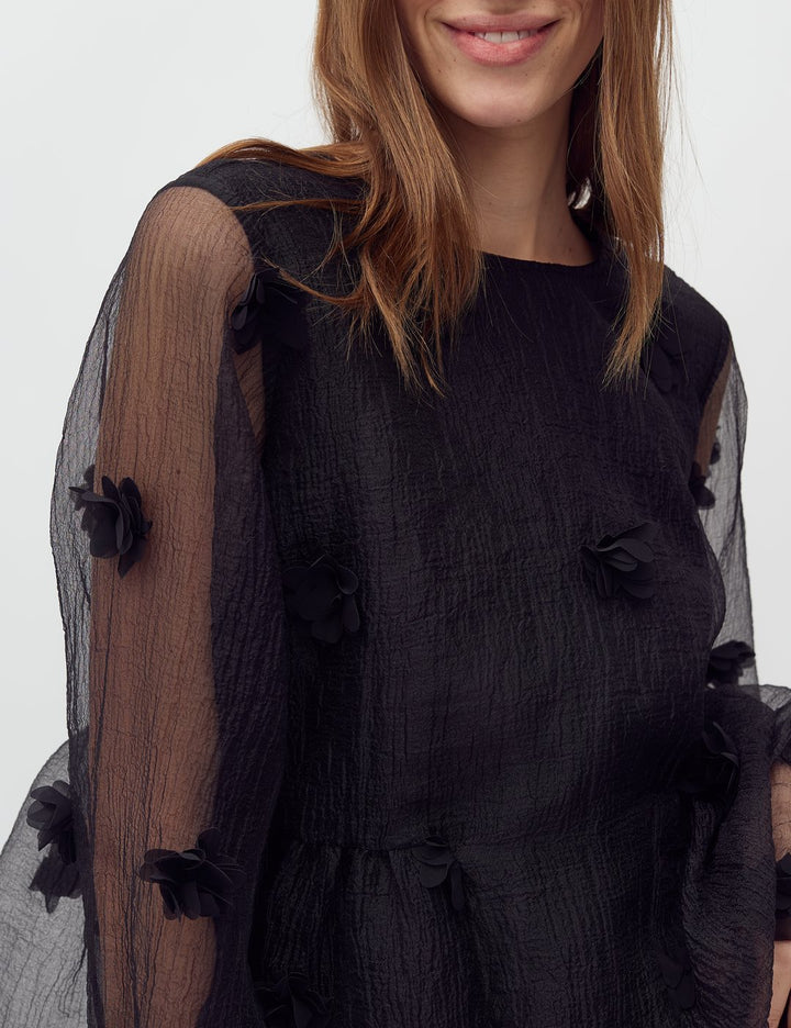 Verspielte Bluse - Schwarz