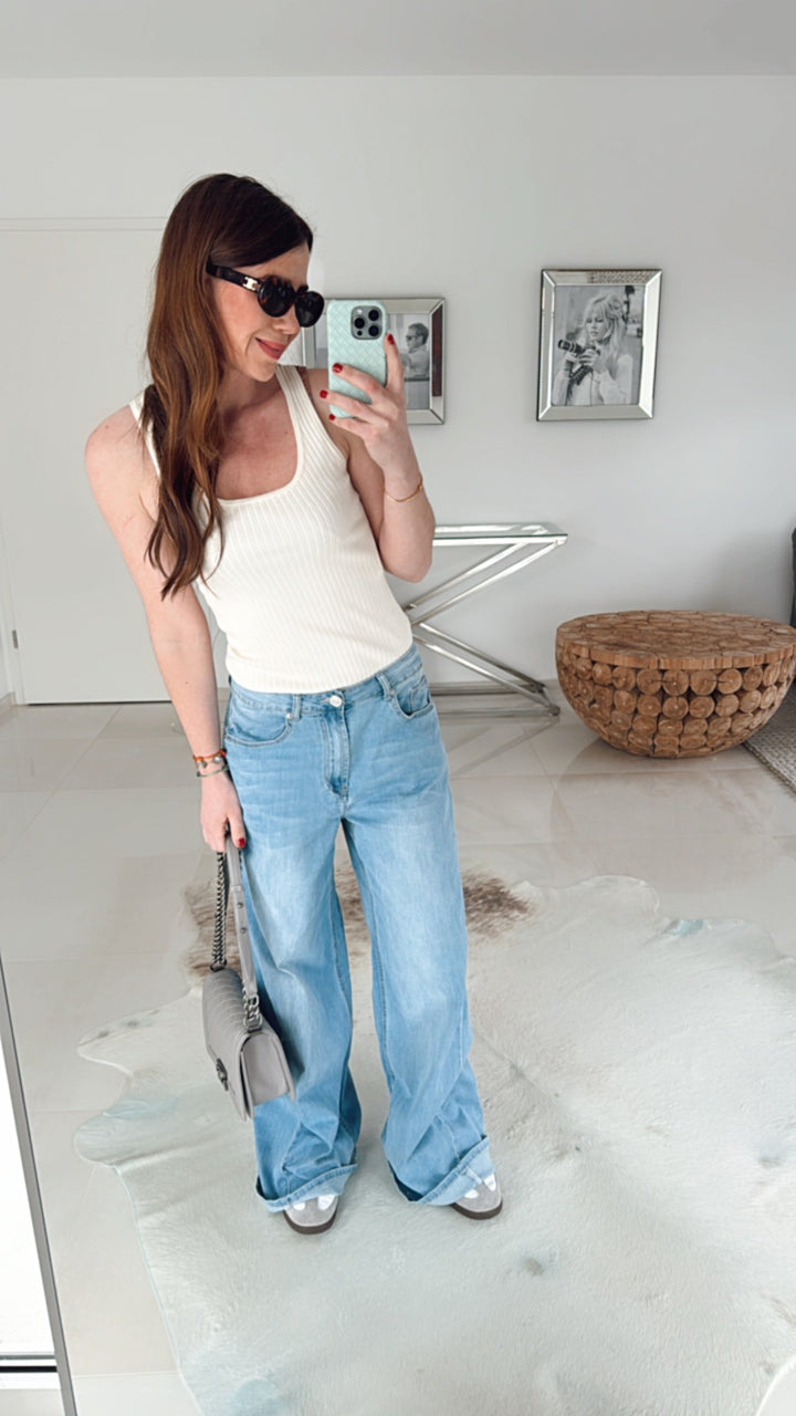 Wide-Leg Jeans - Blau