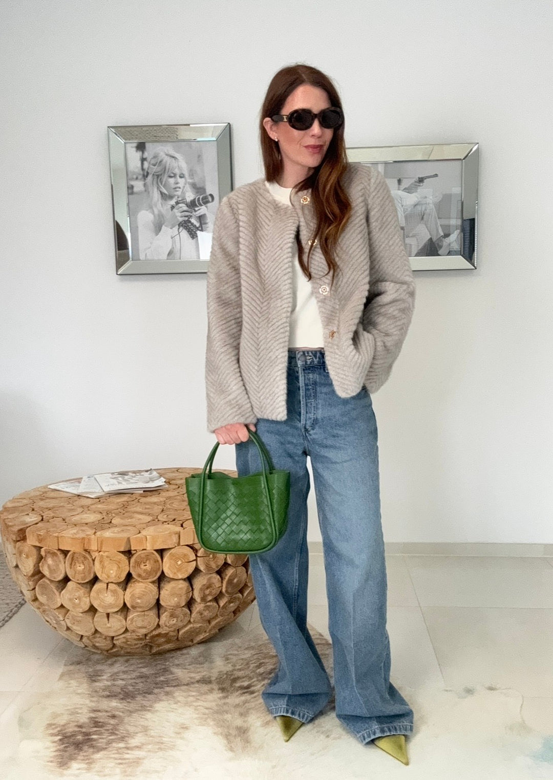 Fake Fur Jacke - Grau