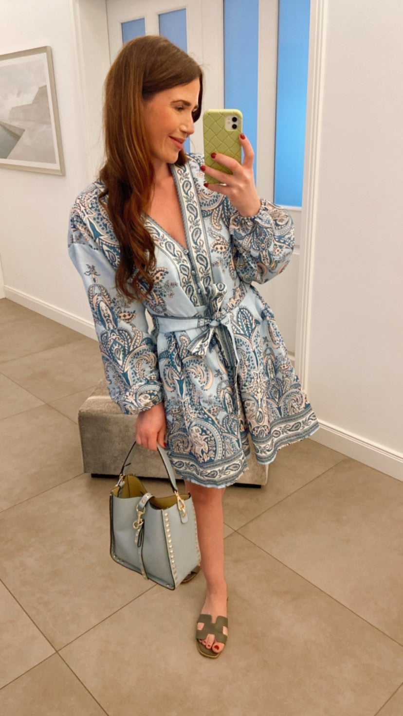 Kurzes Kleid - Blau