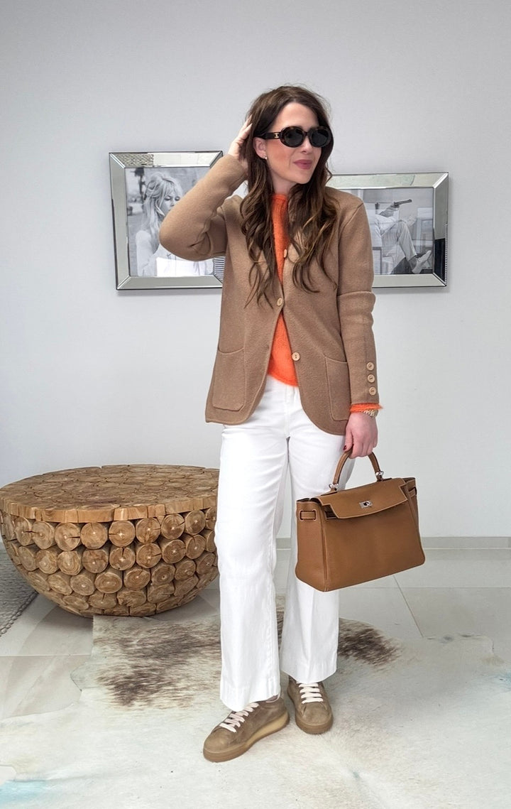 Strickblazer - Beige