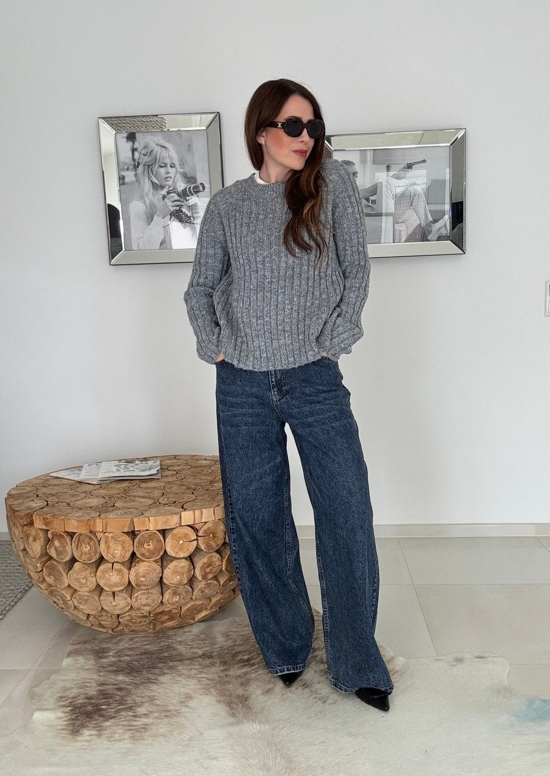 Pullover mit Glitzer - Grau