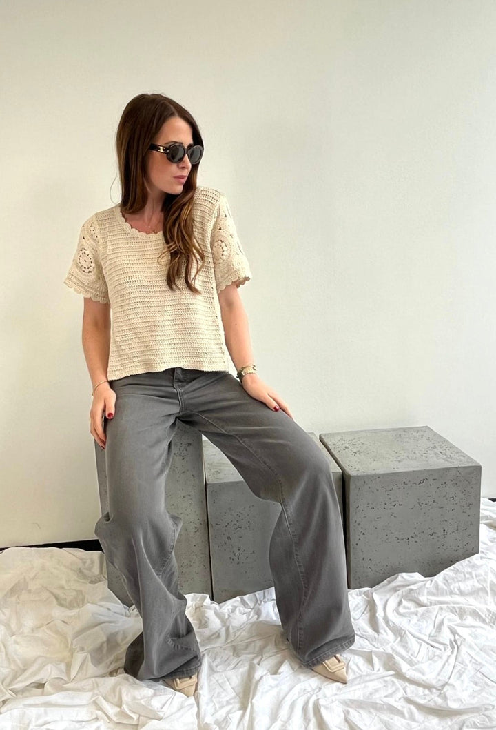 Jeans Wide-Leg - Grau