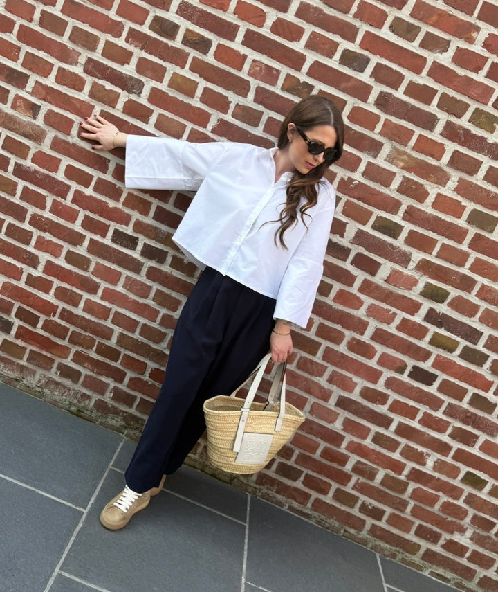 Bluse mit weitem Arm - Weiß