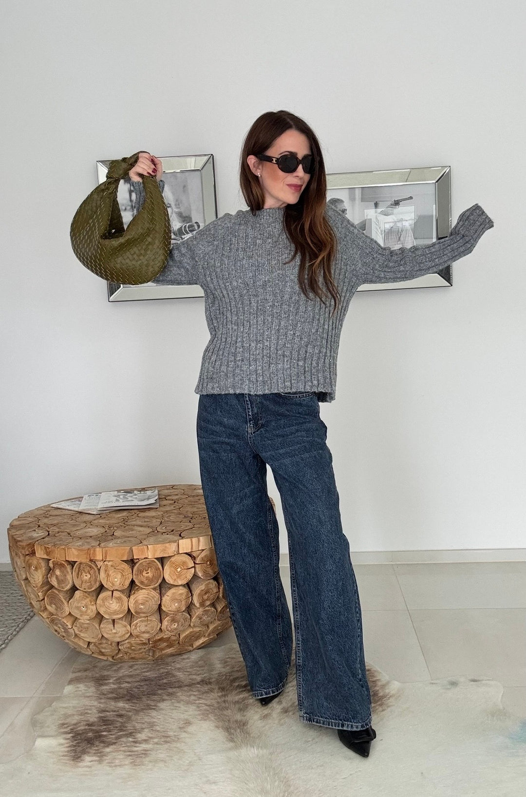 Pullover mit Glitzer - Grau