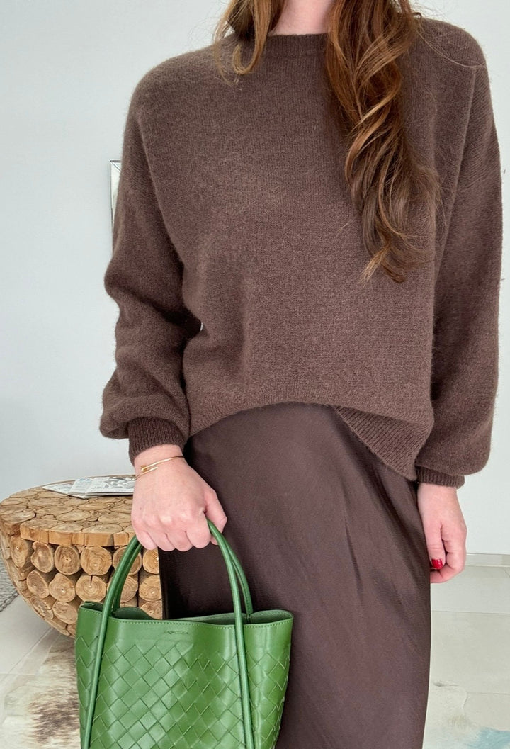 Baby-Alpaka Pullover - Schoko