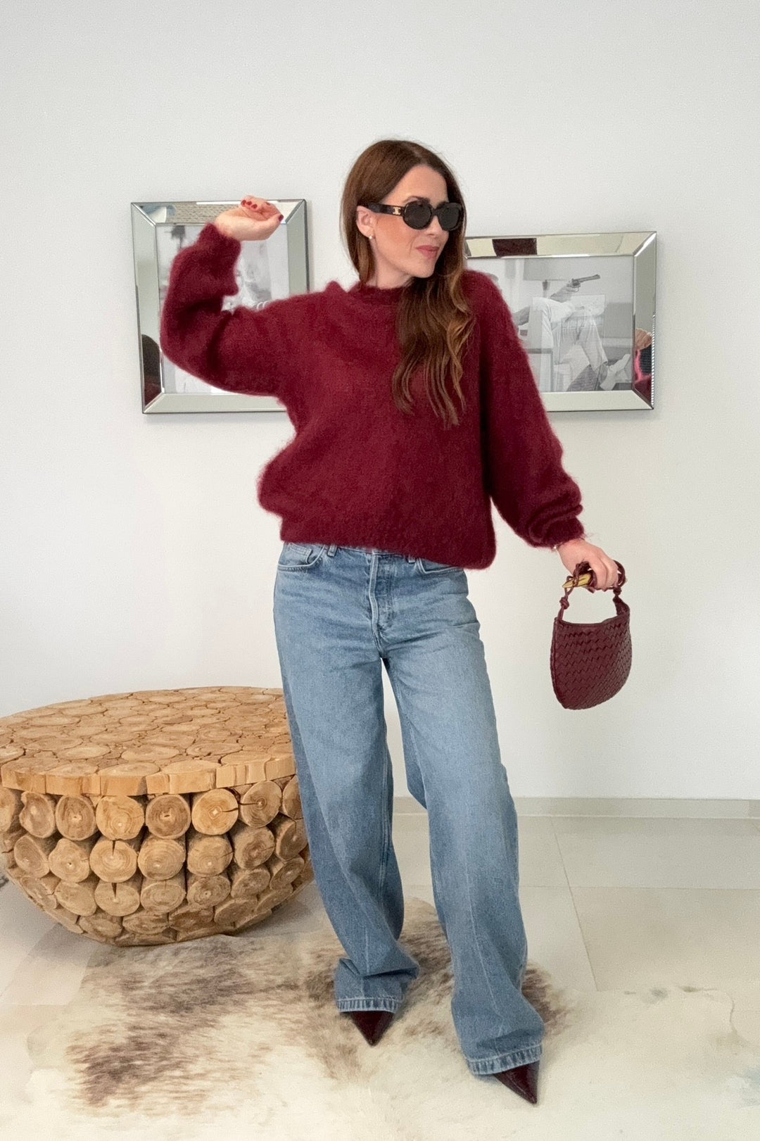 Moahir-Pullover - Burgunder