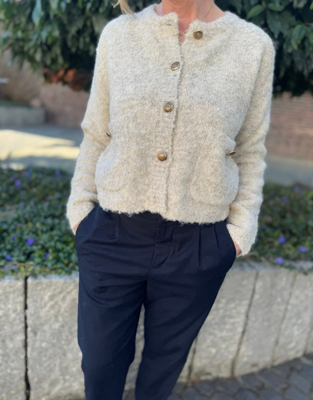 Boucle-Cardigan - Beige