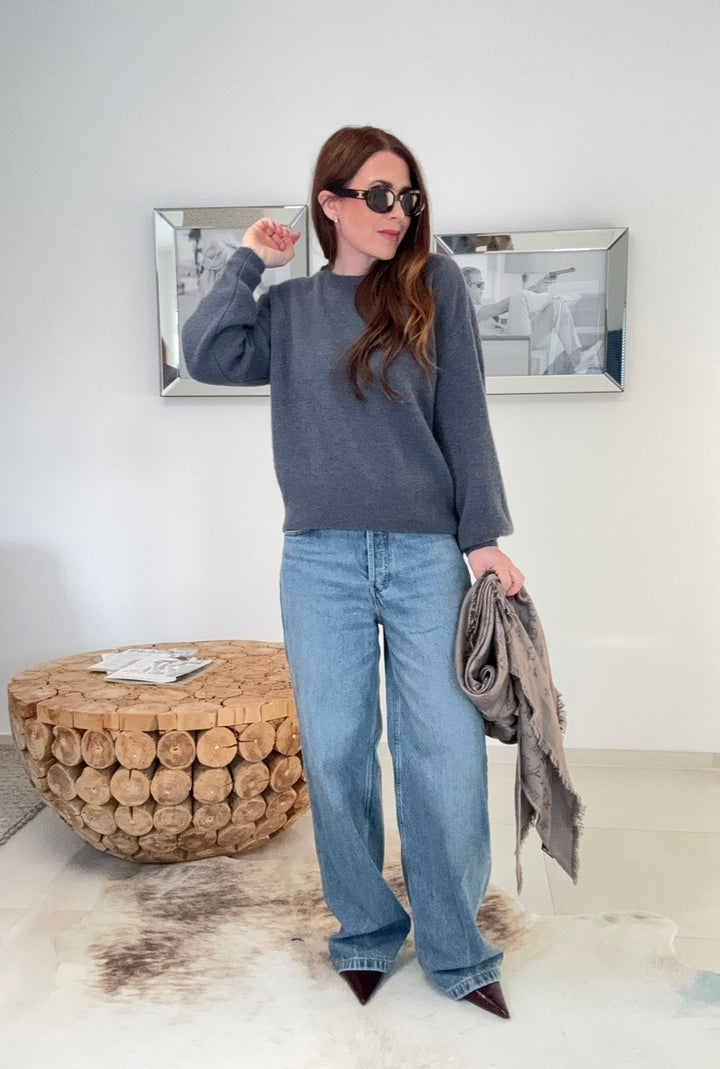 Baby-Alpaka-Pullover - Grau