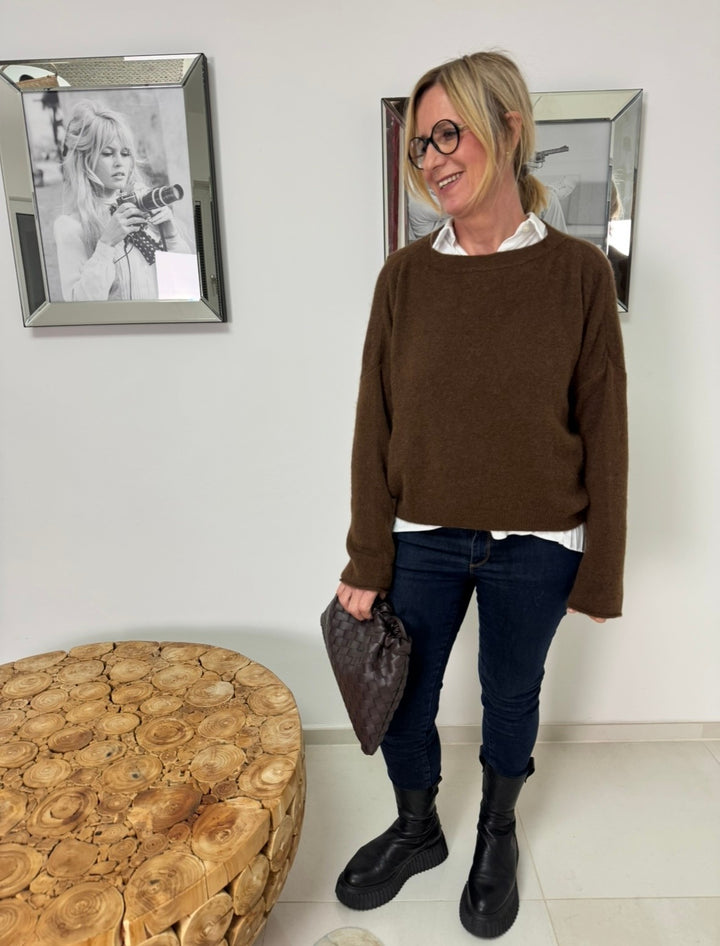 Baby-Alpaka Pullover - Schoko