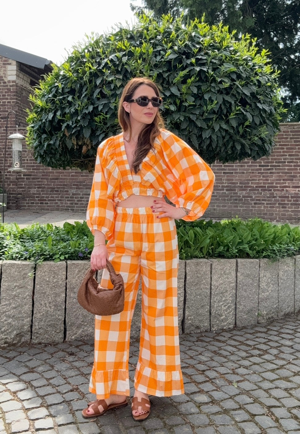 Verkürzte Bluse - Orange
