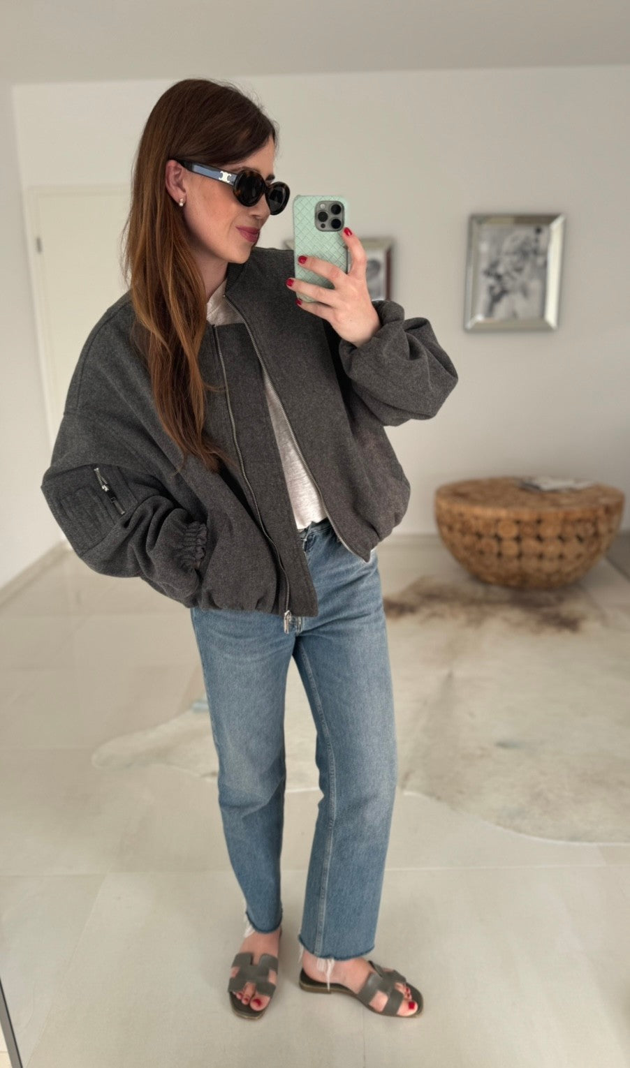 Blousonjacke aus Stoff - Grau